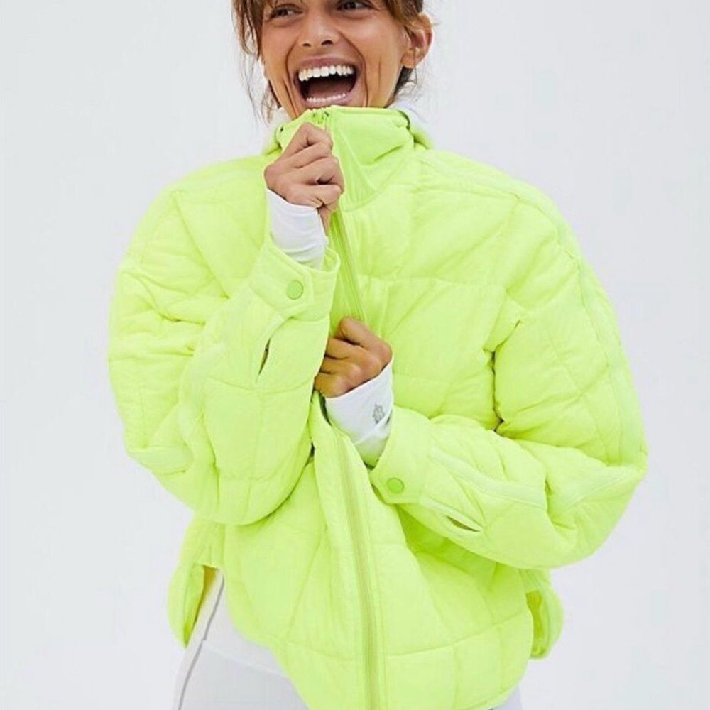 FP Movement by Free People size S Pippa packable neon yellow jacket